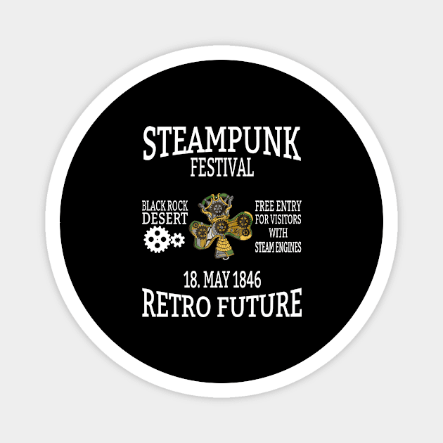 Retro Future Shamrock Steampunk Festival Magnet by TahudesignsAT